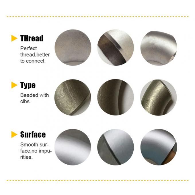 Industrial C71500 Tubos de acessórios de longo raio sem costura 90 graus Cotovelo resistente 1