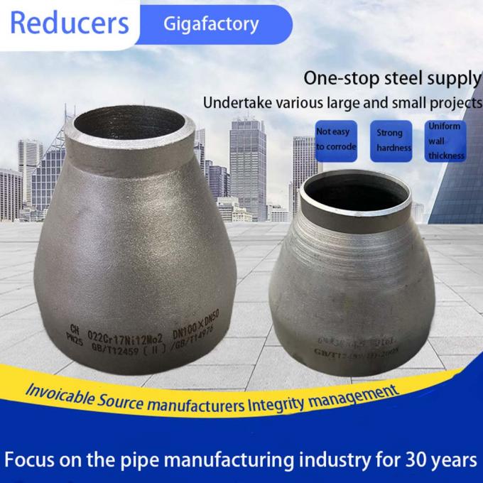 Acessórios de soldadura de traseira Cobre NICKEL Acessórios de tubos Con ECC Redutor 90/10 70/30 C30600 6