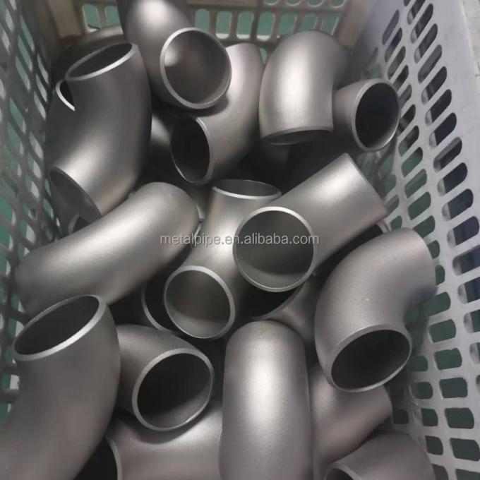 Acessórios para tubos de cobre metálico e níquel ASME B36.19 LR/SR 2 polegadas Sch10s 90 graus 3