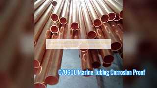 Tubo de cobre e níquel C70600 Tubo de grau marinho personalizado