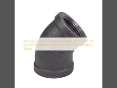 Cotovelo rosqueado cobre níquel 1.5D ASTM B466M